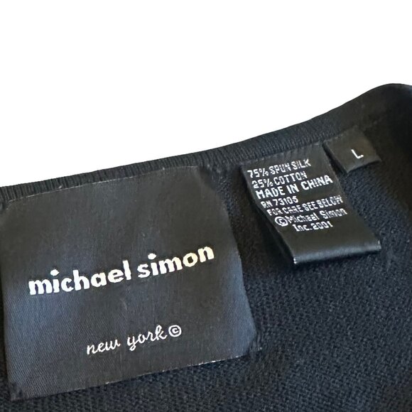 Michael Simon Vintage Retro Cardigan Sweater Turquoise Beaded Gecko Frog Large - Picture 7 of 11